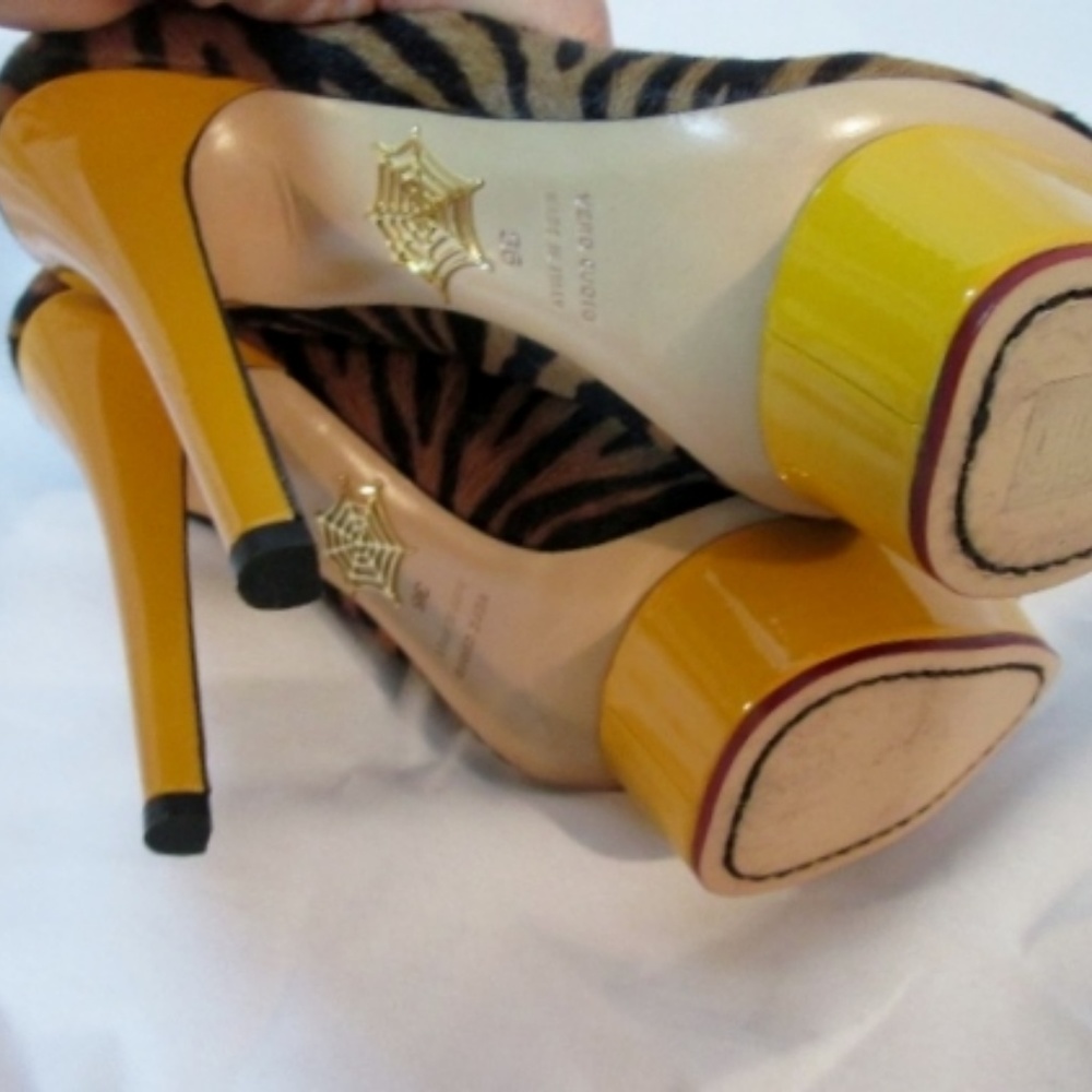 CHARLOTTE OLYMPIA Calf Hair PUMP LEOPARD Shoe - Picture 7 of 7